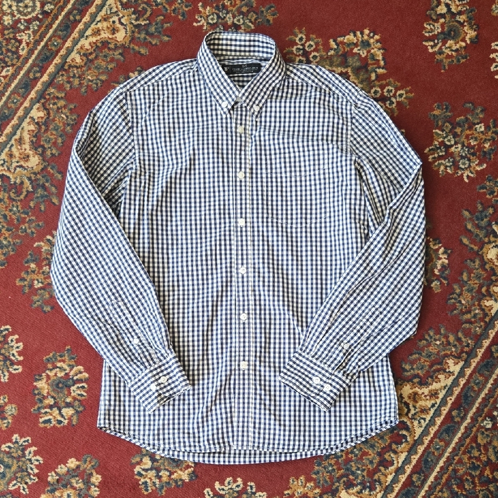 Blue and White Gingham Shirt
